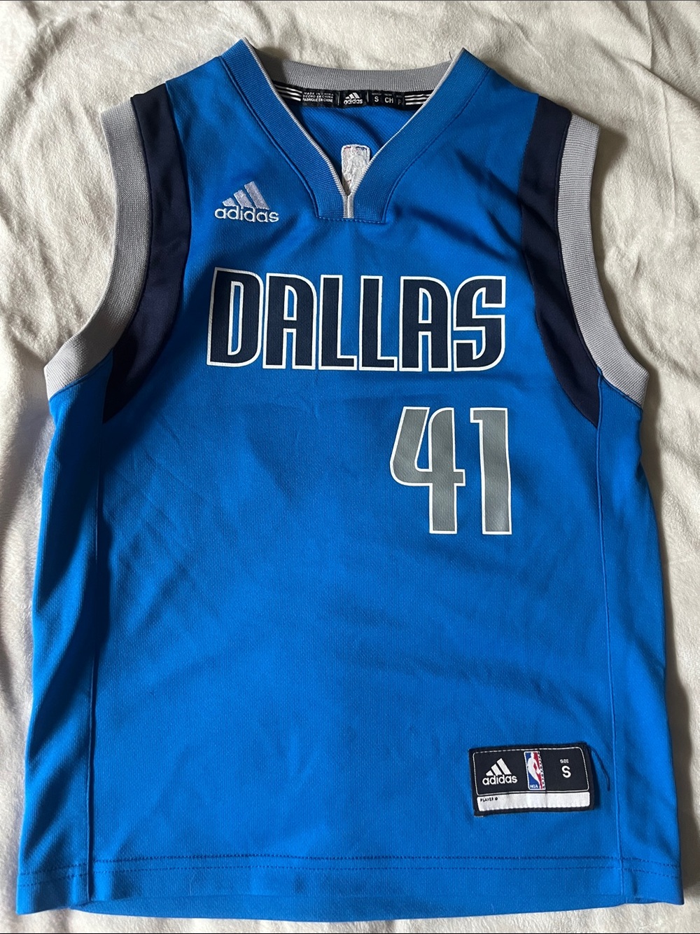 adidas Dallas Blue Kids Basketball Jersey #41 Nowitzki